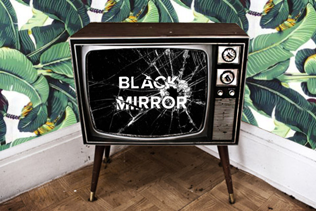 Reputation Management Expert image of an old television in the corner with Black Mirror on the screen